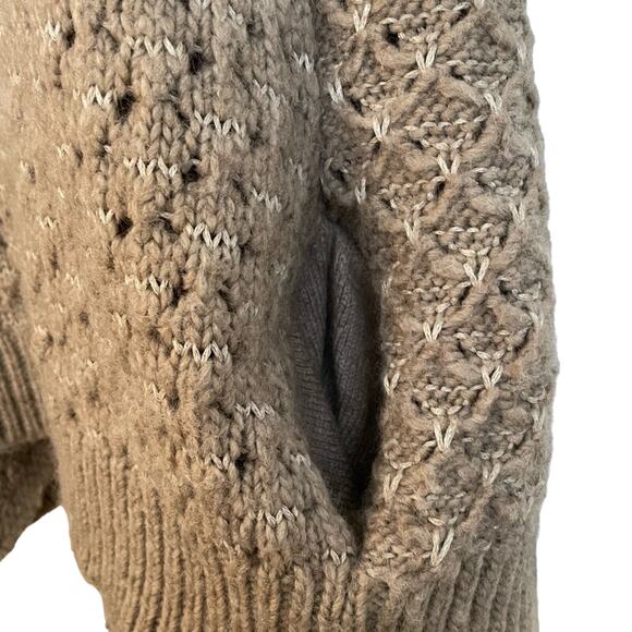 LOFT women's knit, collared cardigan sweater in brown. - Picture 3 of 6